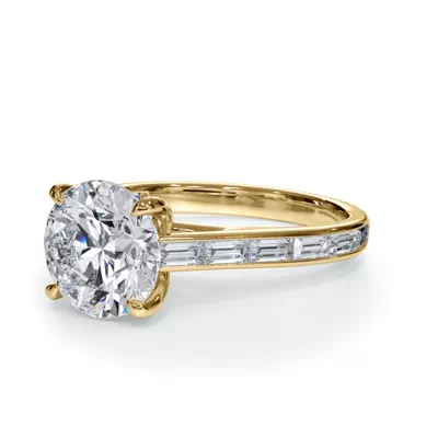 Bellora Channel-Set Baguette Cathedral Engagement Ring