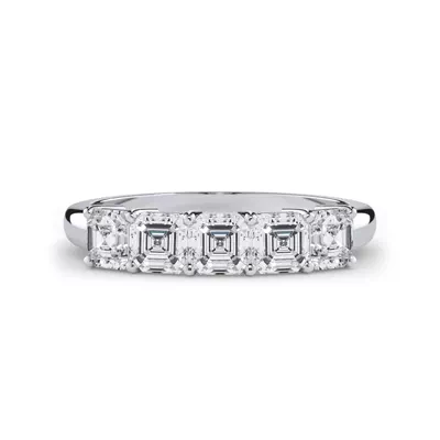 Asscher Cut Lab Diamond 5 Stone Ring (1.00 ct. tw.)