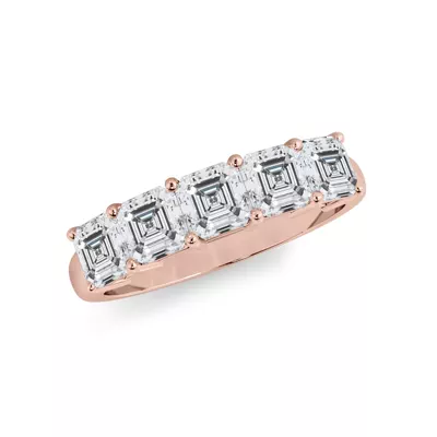 Asscher Cut Lab Diamond 5 Stone Ring (1.50 ct. tw.)