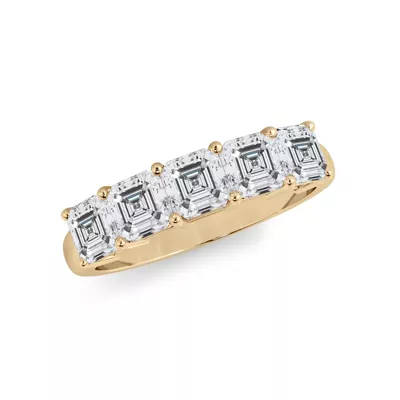 Asscher Cut Lab Diamond 5 Stone Ring (1.50 ct. tw.)