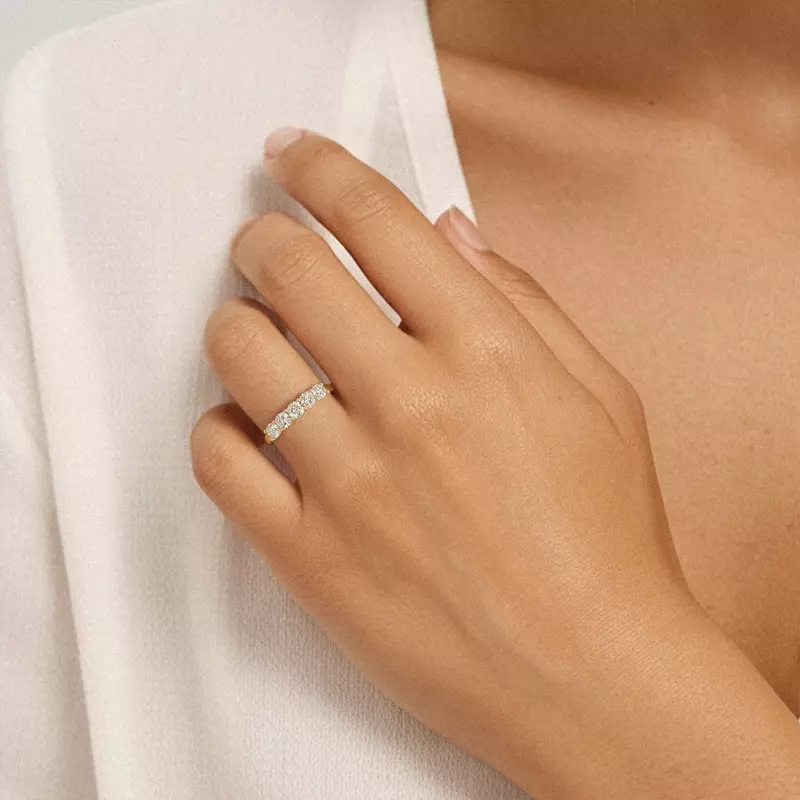 14K Rose Gold Cushion Cut Diamond 5 Stone Ring (1.00 ct. tw.)