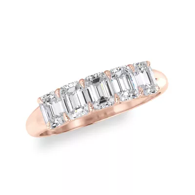 Emerald Cut Lab Diamond 5 Stone Ring (1.00 ct. tw.)