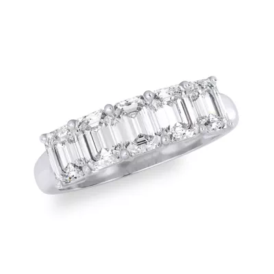Emerald Cut Lab Diamond 5 Stone Ring (2.00 ct. tw.)