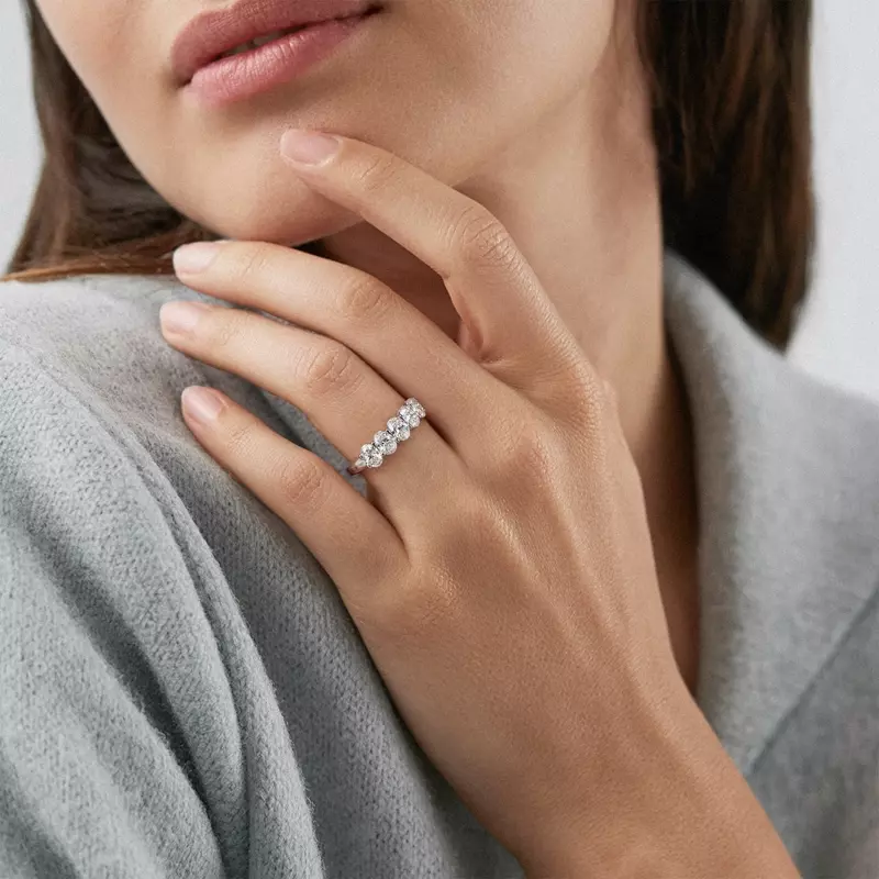 14K Yellow Gold Oval Cut Lab Diamond 5 Stone Ring (1.50 ct. tw.)