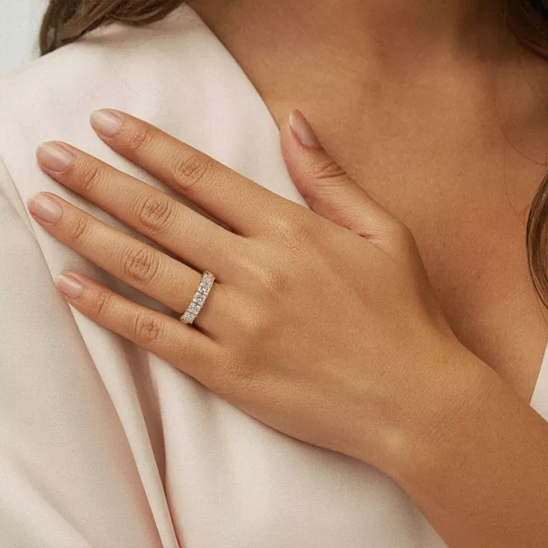 14K Rose Gold Princess Cut Lab Diamond 5 Stone Ring (1.00 ct. tw.)