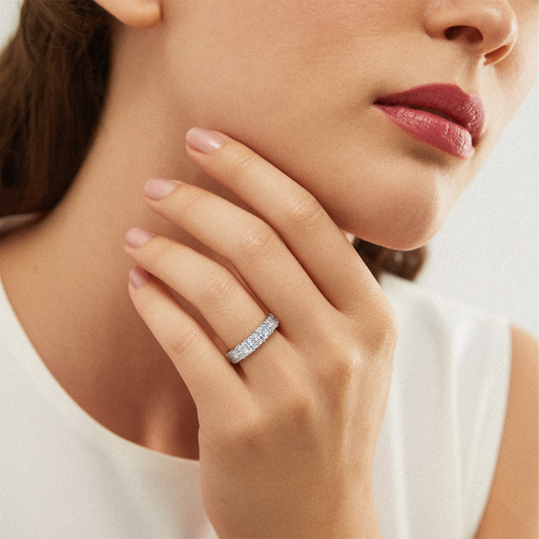 18K White Gold Asscher Cut Lab Diamond 7 Stone Ring (3.50 ct. tw.)