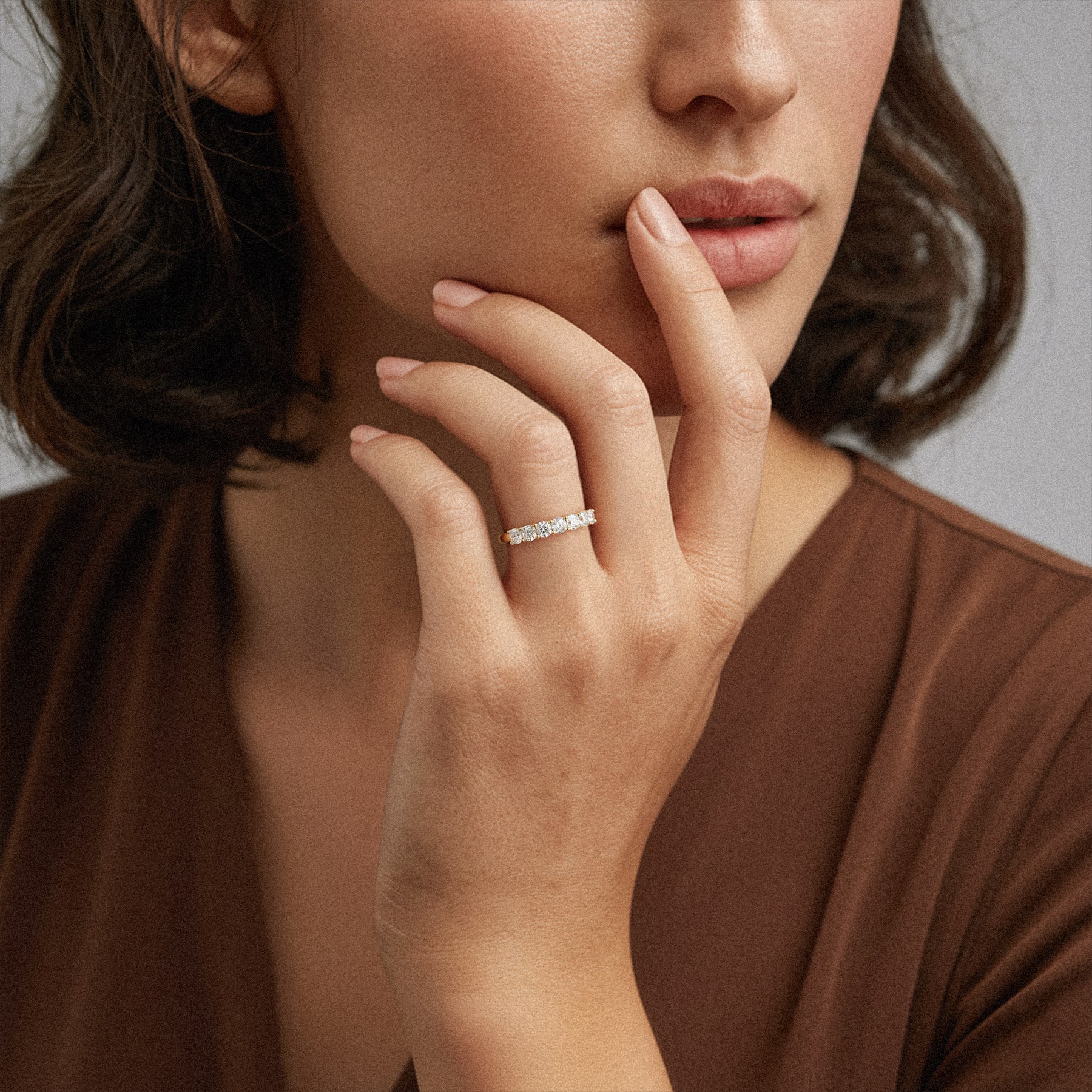 14K Rose Gold Cushion Cut Diamond 7 Stone Ring (1.00 ct. tw.)