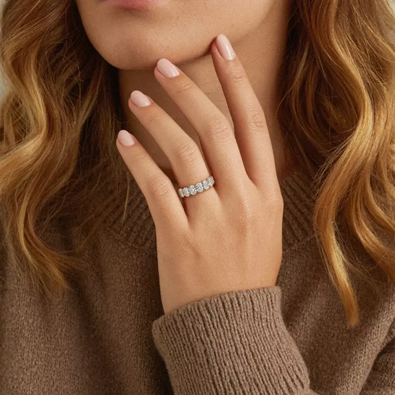 14K Yellow Gold Oval Cut Diamond 7 Stone Ring (2.00 ct. tw.)
