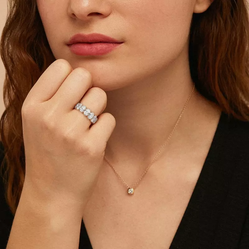 14K Yellow Gold Oval Cut Lab Diamond 7 Stone Ring (3.50 ct. tw.)