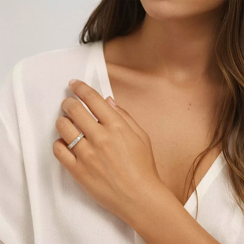 18K Rose Gold Princess Cut Diamond 7 Stone Ring (1.00 ct. tw.)