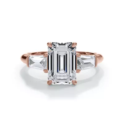 Bellora Grand Tapered Lab Baguette Engagement Ring