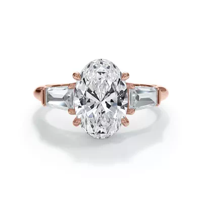 Bellora Grand Tapered Lab Baguette Engagement Ring