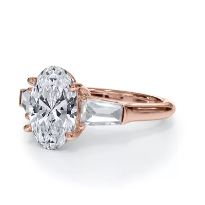Bellora Grand Tapered Lab Baguette Engagement Ring