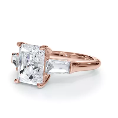 Bellora Grand Tapered Lab Baguette Engagement Ring