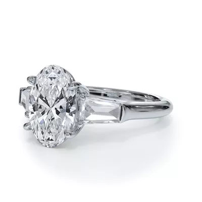 Bellora Grand Tapered Lab Baguette Engagement Ring