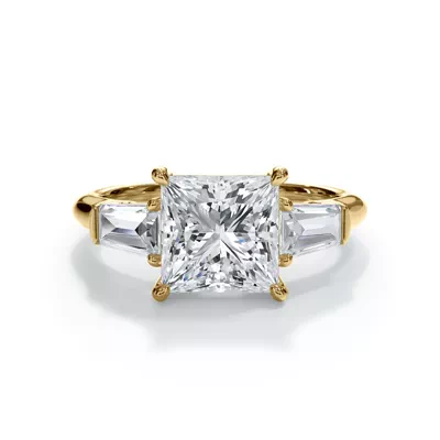Bellora Grand Tapered Lab Baguette Engagement Ring