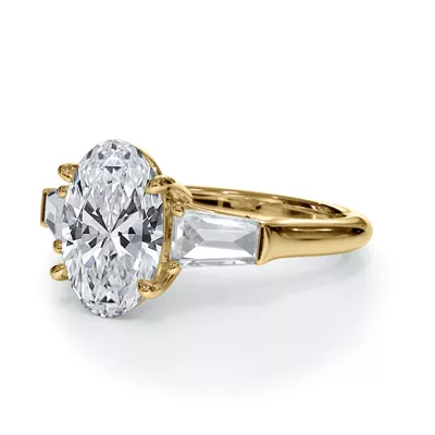 Bellora Grand Tapered Lab Baguette Engagement Ring