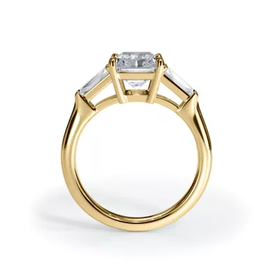 Bellora Grand Tapered Lab Baguette Engagement Ring