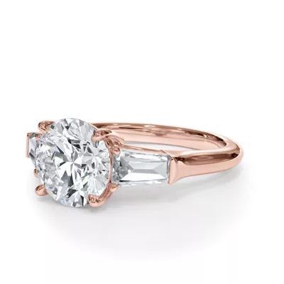 Bellora Grand Tapered Lab Baguette Engagement Ring
