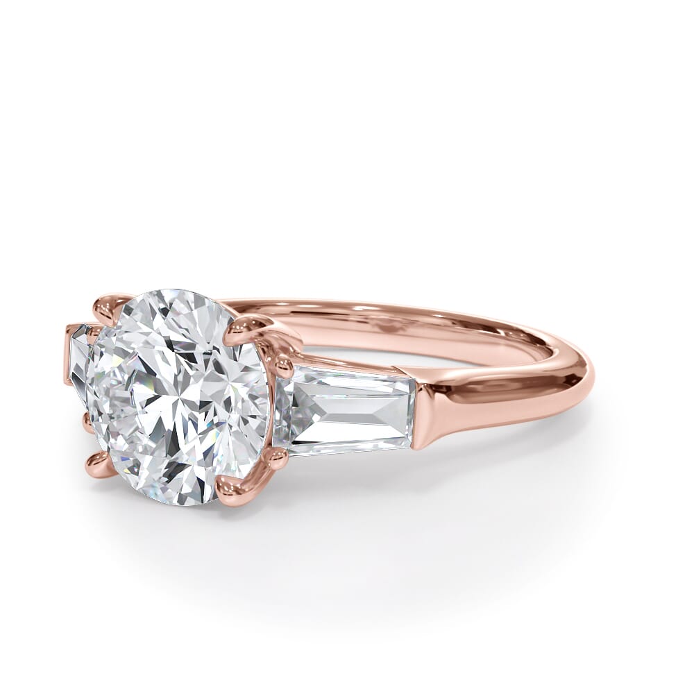 Bellora Grand Tapered Lab Baguette Engagement Ring