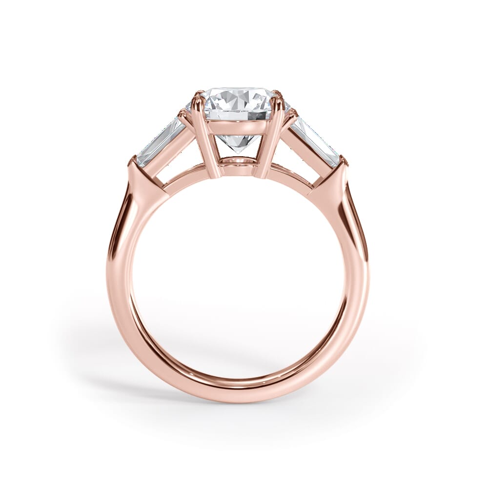Bellora Grand Tapered Lab Baguette Engagement Ring
