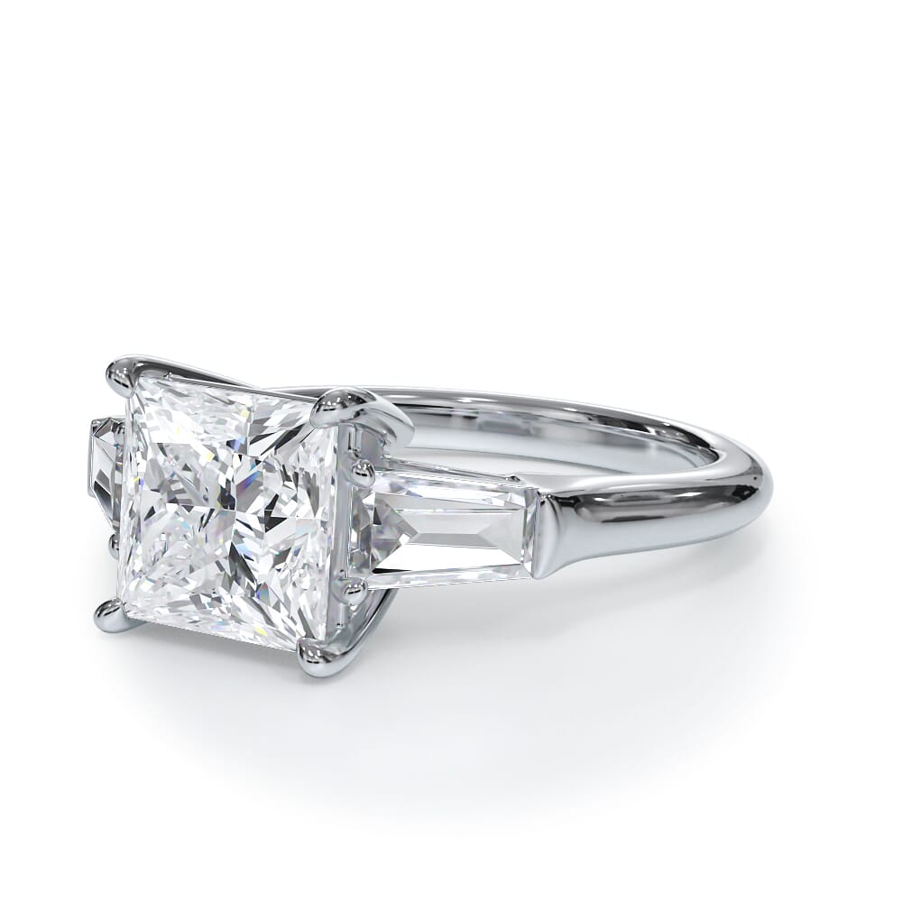 Bellora Grand Tapered Lab Baguette Engagement Ring