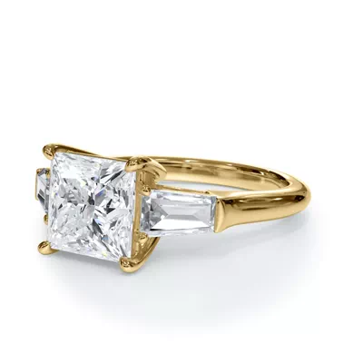 Bellora Grand Tapered Lab Baguette Engagement Ring