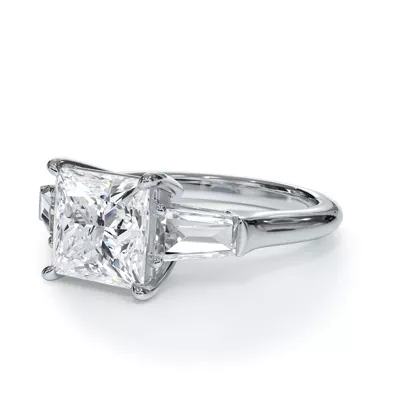 Bellora Grand Tapered Lab Baguette Engagement Ring