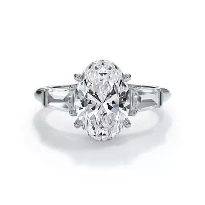 Bellora Grand Tapered Lab Baguette Engagement Ring