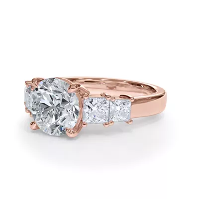 Bellora Graduated Princess-Cut Lab Engagement Ring