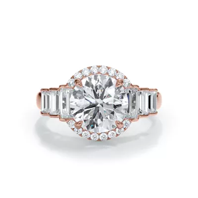 Brillara Graduated Lab Baguette Engagement Ring