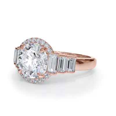 Brillara Graduated Lab Baguette Engagement Ring