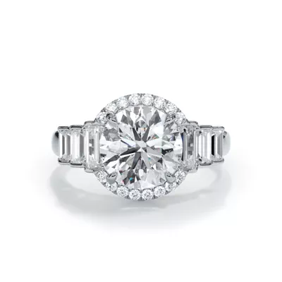 Brillara Graduated Lab Baguette Engagement Ring