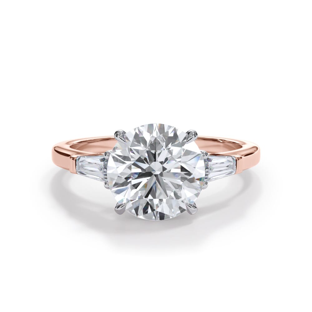 Bellora Petite Tapered Lab Diamond Baguette Engagement Ring