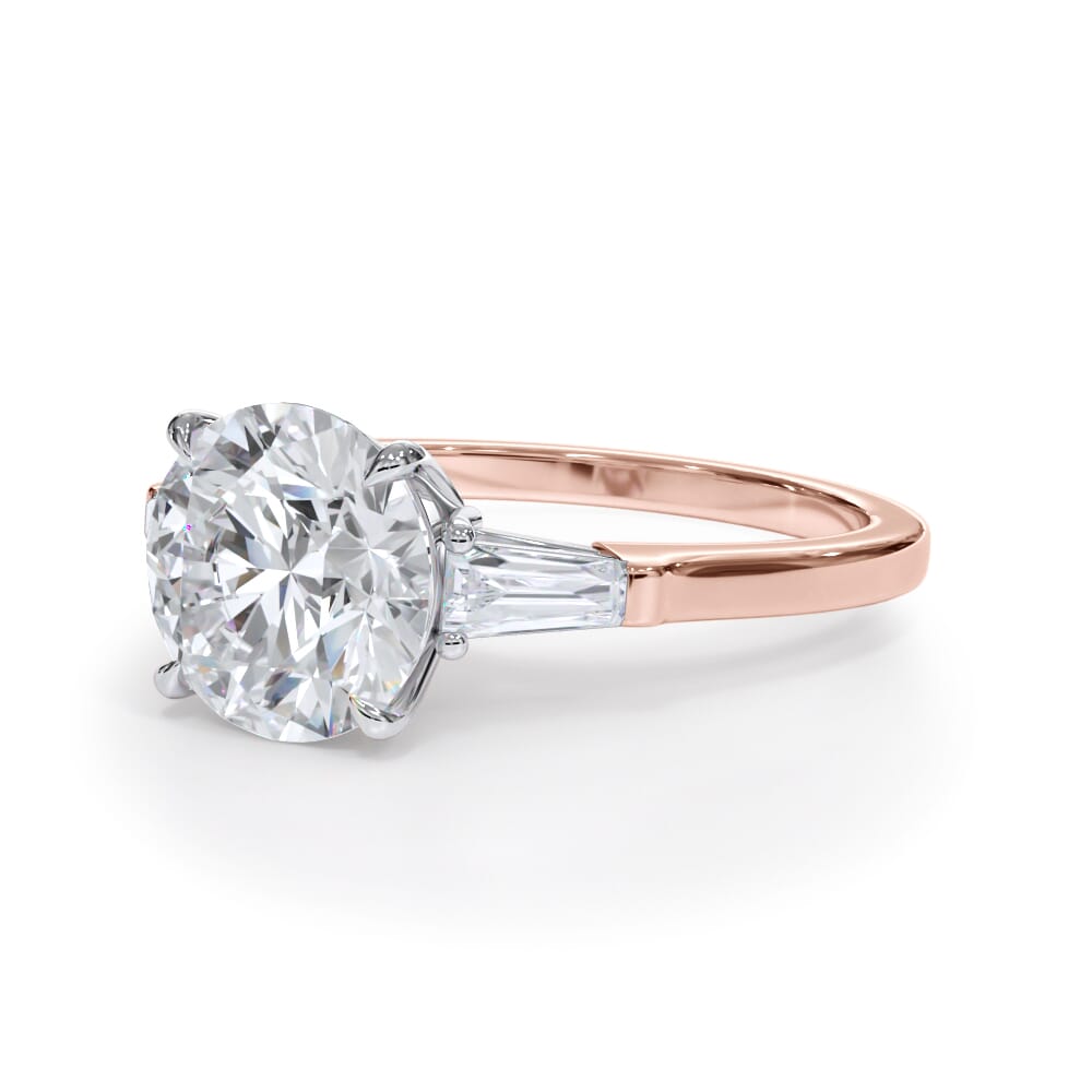 Bellora Petite Tapered Lab Diamond Baguette Engagement Ring