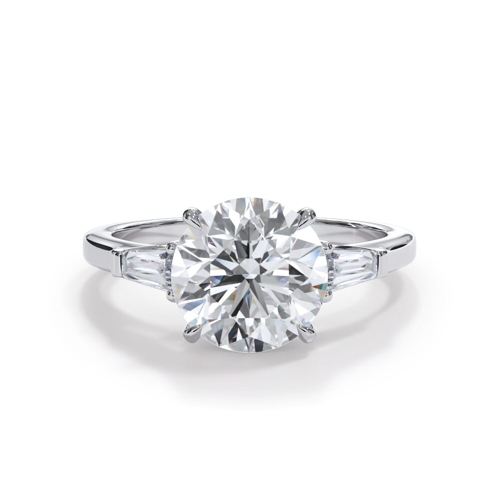 Bellora Petite Tapered Lab Diamond Baguette Engagement Ring