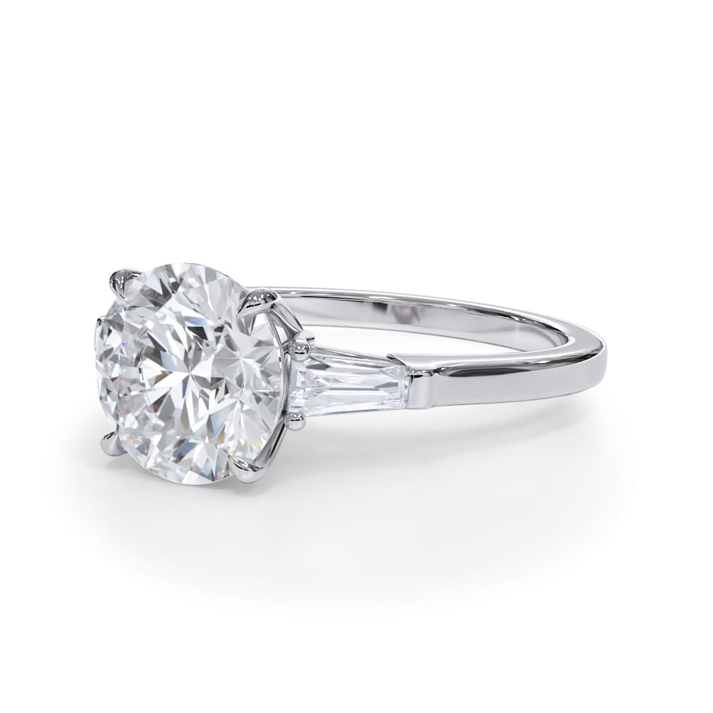 Bellora Petite Tapered Lab Diamond Baguette Engagement Ring