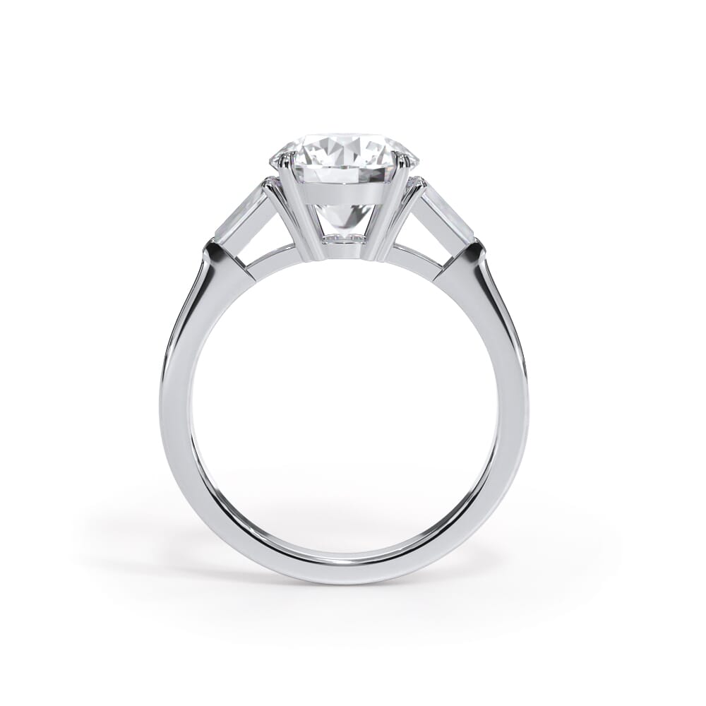 Bellora Petite Tapered Lab Diamond Baguette Engagement Ring