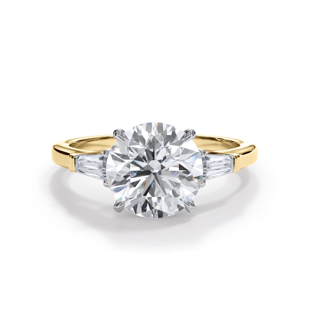 Bellora Petite Tapered Lab Diamond Baguette Engagement Ring