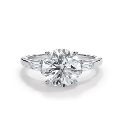 Bellora Petite Tapered Lab Diamond Baguette Engagement Ring