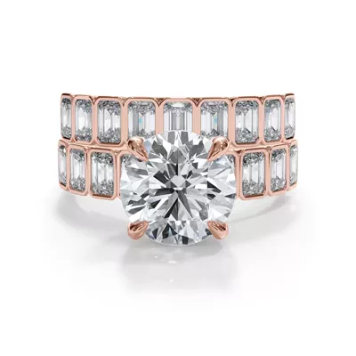 Bellora Emerald-Cut Bezel Band
