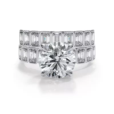 Bellora Lab Emerald-Cut Bezel Band
