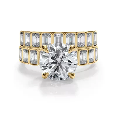 Bellora Lab Emerald-Cut Bezel Band