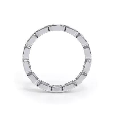 Bellora East-West Emerald-Cut Diamond Bezel Band