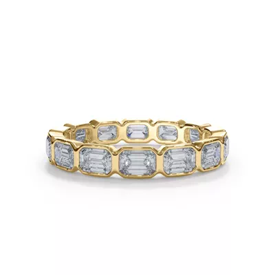 Bellora East-West Emerald-Cut Lab Bezel Band