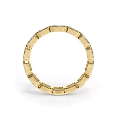 Bellora East-West Emerald-Cut Lab Bezel Band