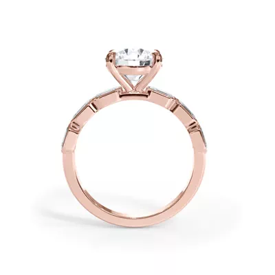 Bellora East-West Emerald-Cut Lab Bezel Engagement Ring