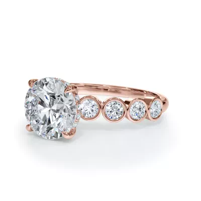 Bellora Round Diamond Bezel Hidden Halo Engagement Ring