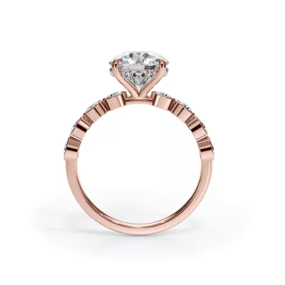 Bellora Round Diamond Bezel Hidden Halo Engagement Ring