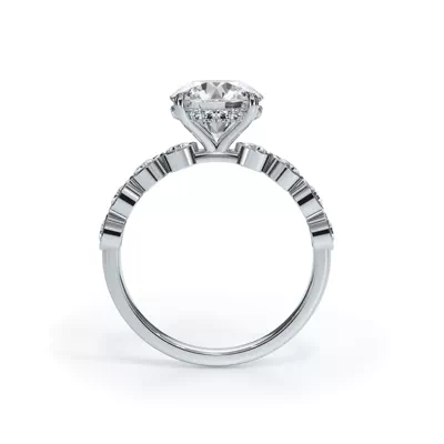 Bellora Round Diamond Bezel Hidden Halo Engagement Ring